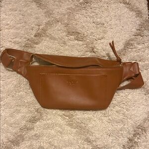 Elegant Tan Leather Belt Bag